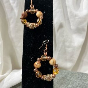 🔥🔥Copper Wire Wrapped Jasper and Crystals Form These Beautiful Hoops.